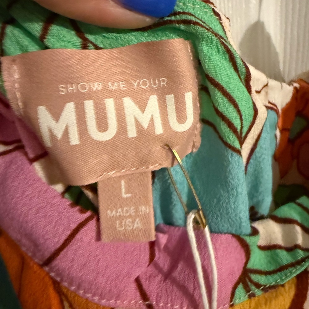 Show Me Your MuMu One-Shoulder Floral Crop Top in Pink, Blue, Green, Orange - Picture 4 of 7
